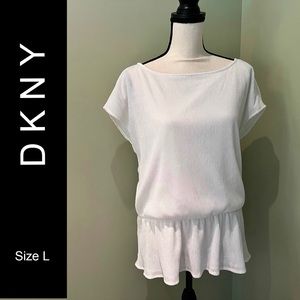 DKNY Womens Ivory Blouse